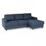Voir la diapositive 3 : MARKET24 Canapé d'angle droit 4 places - Tissu bleu - Contemporain - L 215 x P 140 H 86 cm - PAUL