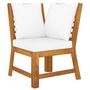 Voir la diapositive 5 : VIDAXL Salon de jardin 4 pcs avec coussin Creme Bois d'acacia solide