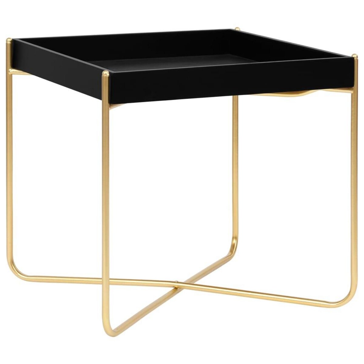 VIDAXL Table d'appoint Noir et dore 38x38x38,5 cm MDF