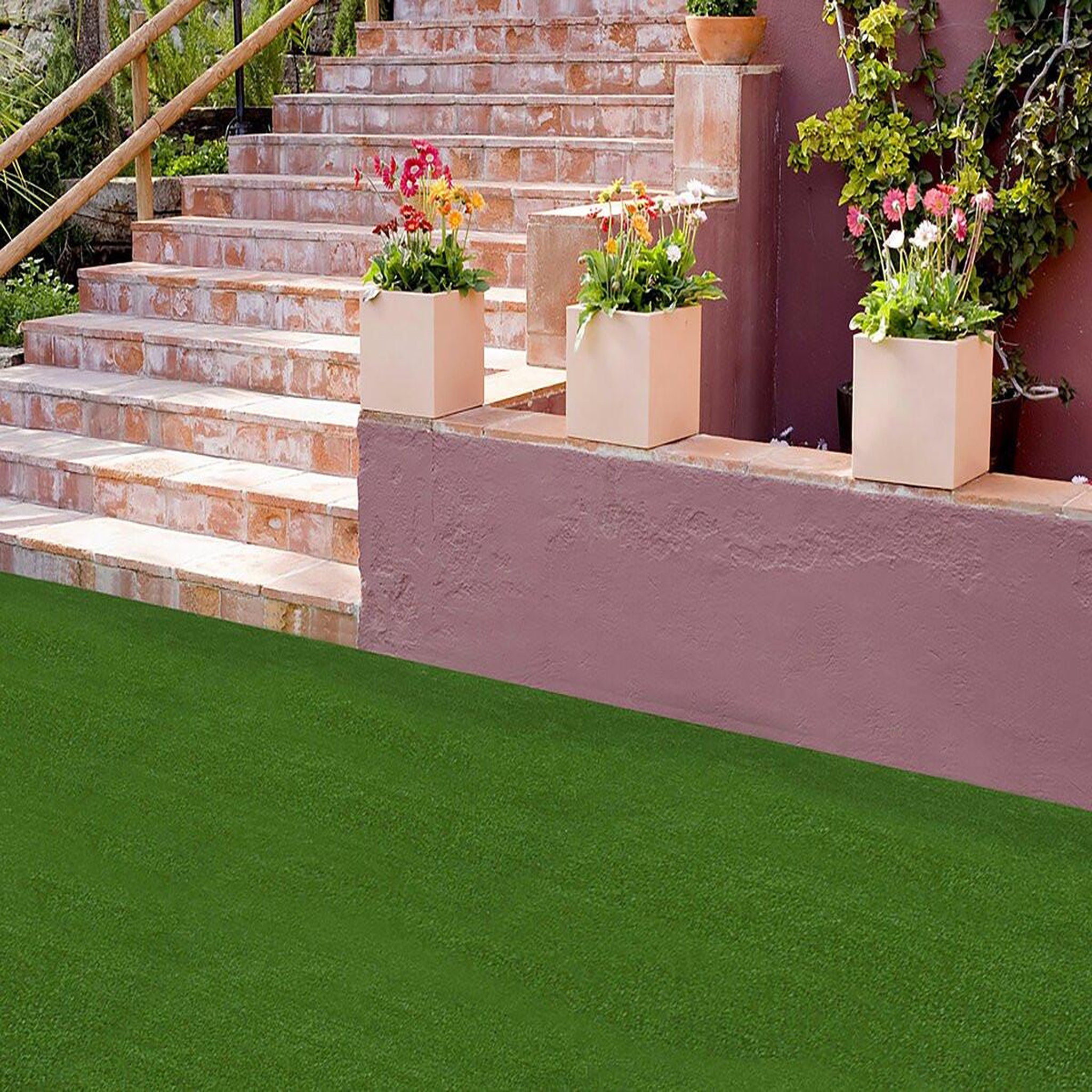 Voir la diapositive 4 : Nortene Gazon synthétique -   Green Lubeck 7    -  1 x 5  m - 7 mm - Vert