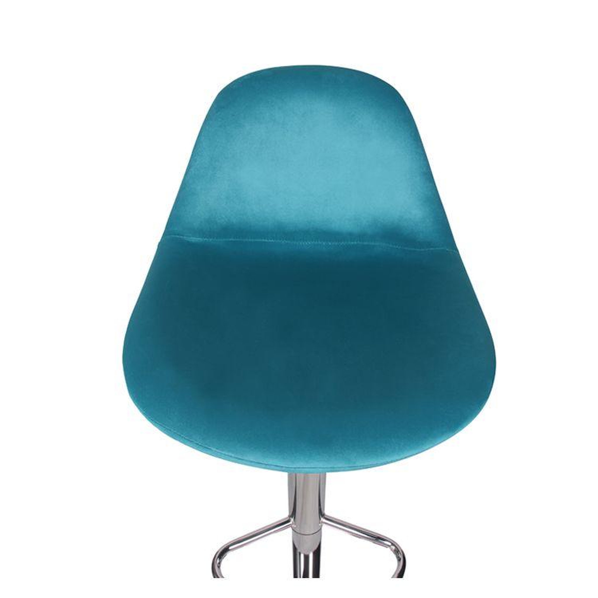 Voir la diapositive 2 : Rendez vous déco Lot de 2 chaises de bar réglables en velours bleu 60/82 cm - Pavo