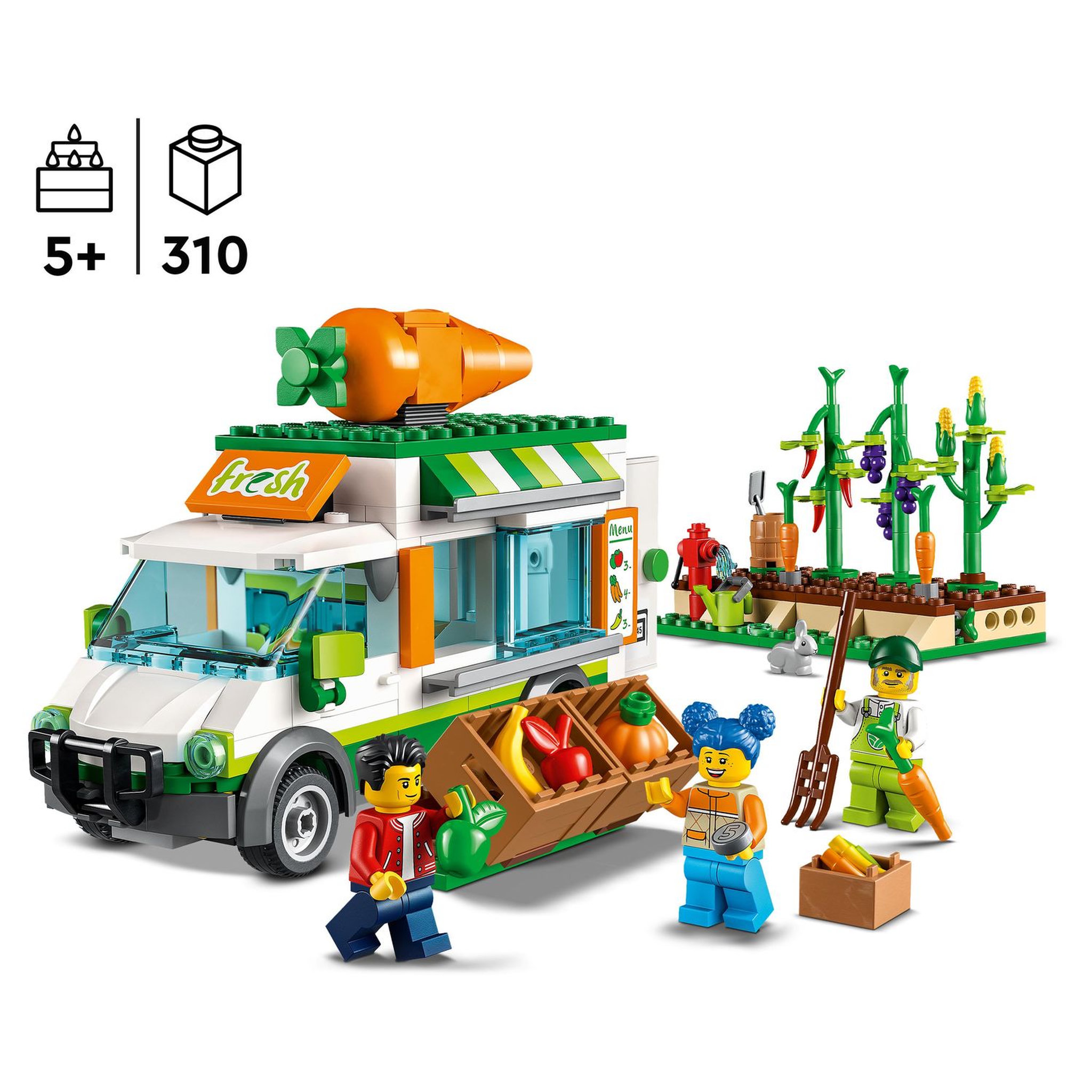 Voir la diapositive 4 : LEGO City 60345 Le camion de marche des fermiers 