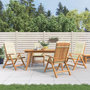 Voir la diapositive 1 : VIDAXL Chaises de jardin inclinables lot de 4 et coussins bois teck