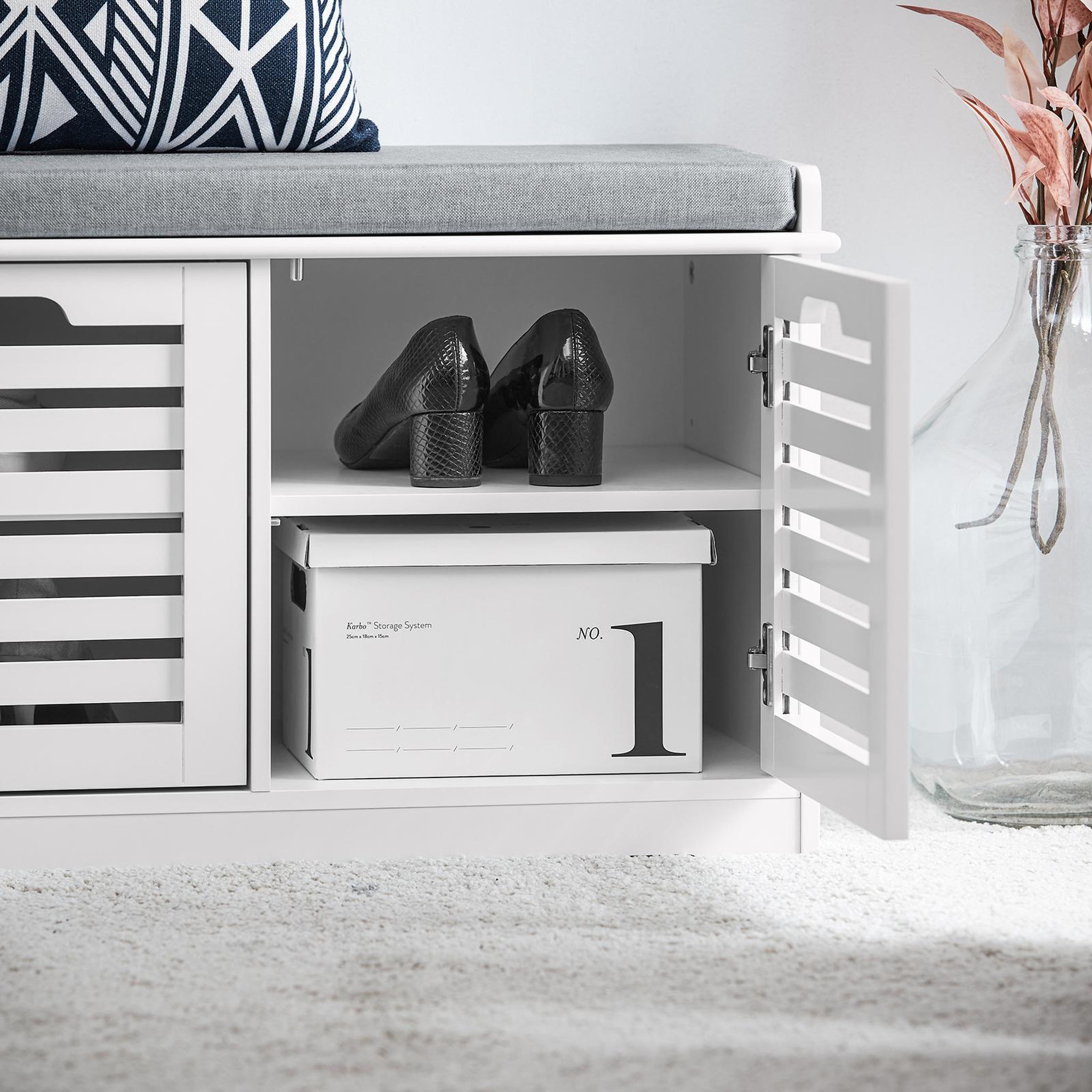 Voir la diapositive 5 : SOBUY SoBuy - Banc de rangement à chaussures avec deux portes - Moderne - FSR23-II