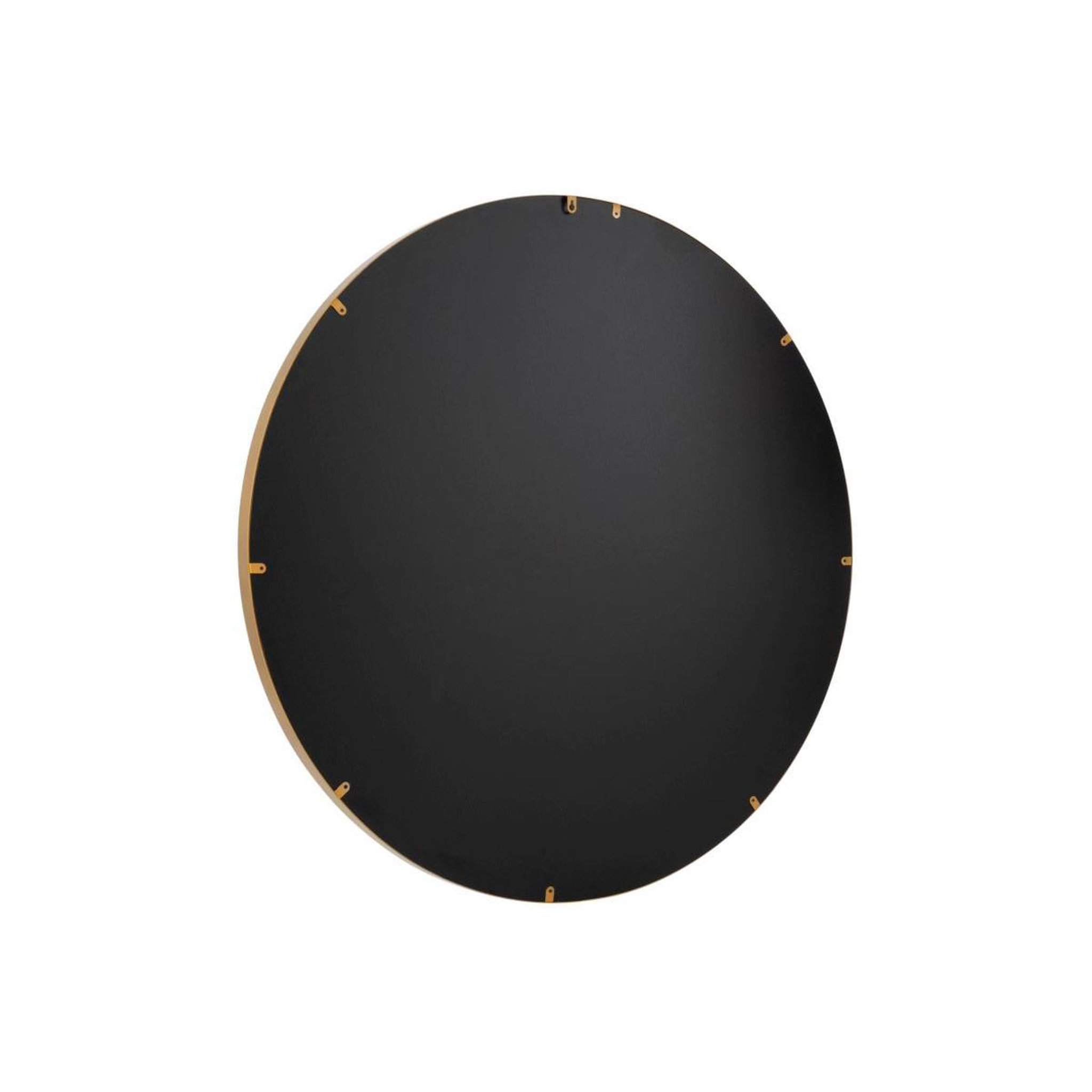Voir la diapositive 4 : J-LINE Miroir Mural Rond Design  Bord Métal  110cm Or