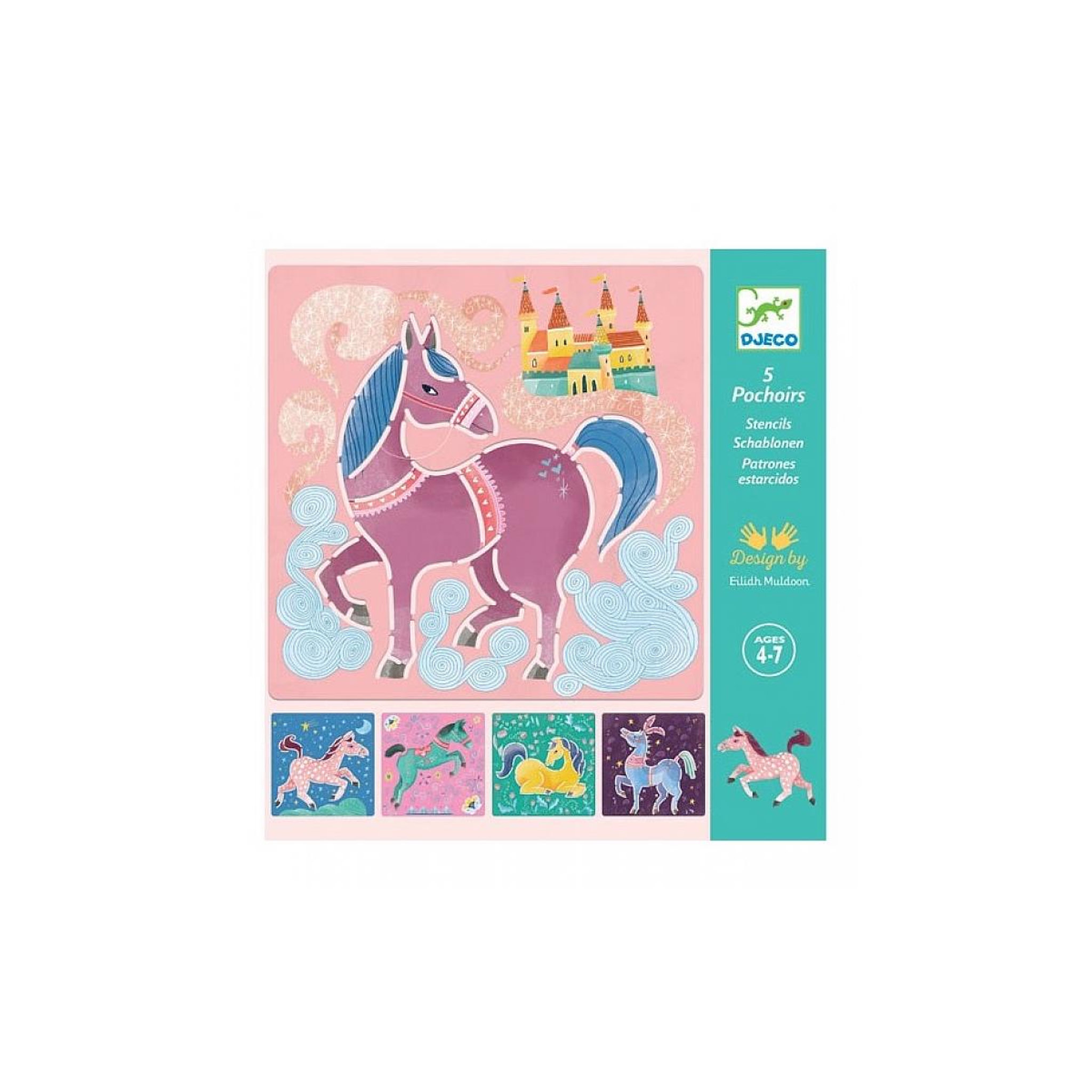 Djeco Pochoirs Chevaux x5