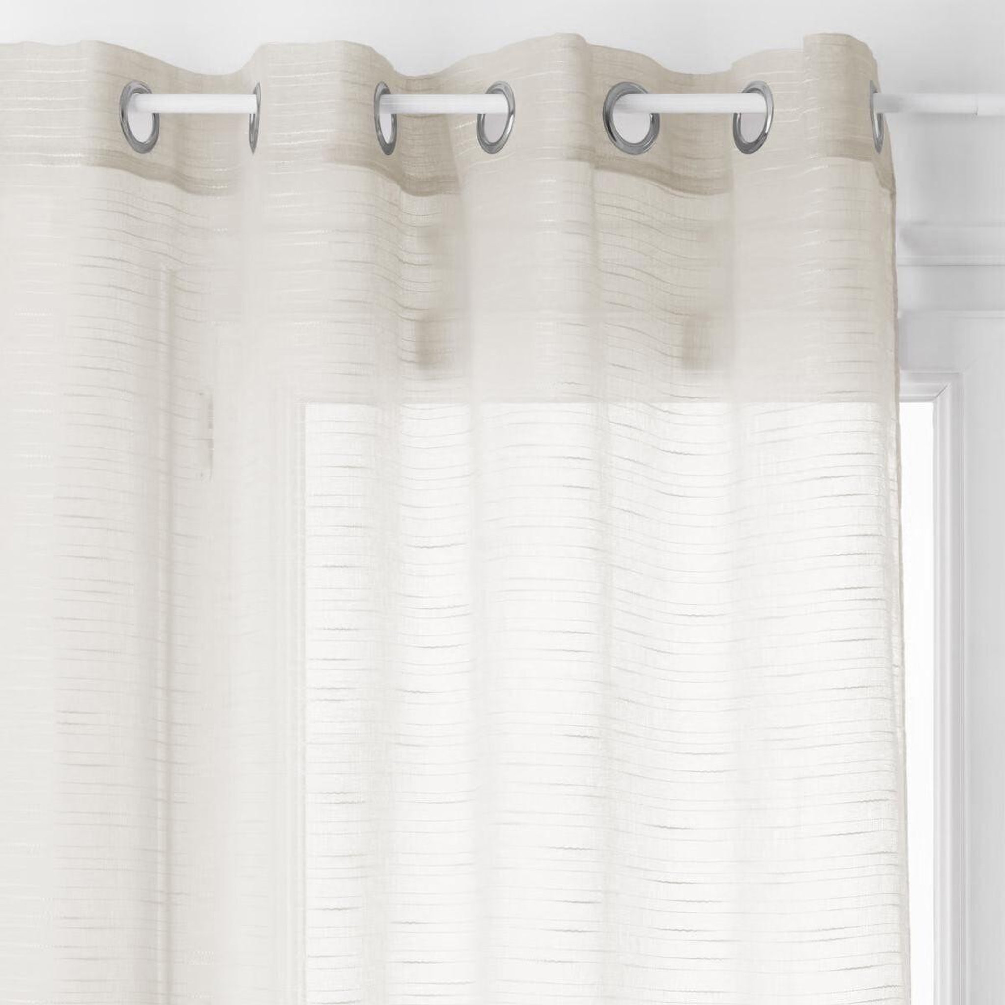 Voir la diapositive 2 : ATMOSPHERA Rideau voilage  sam  140x240cm ivoire