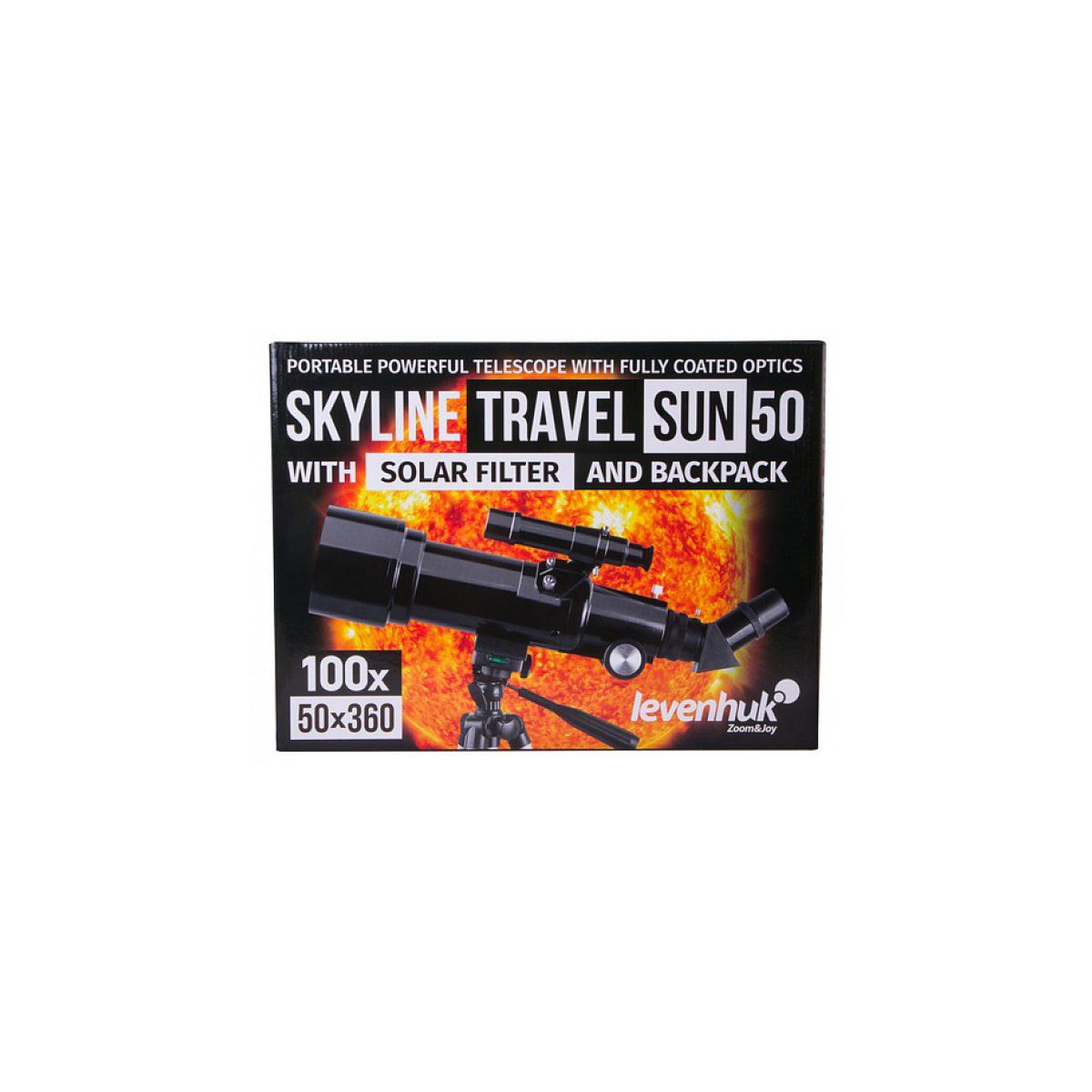Voir la diapositive 2 : LEVENHUK Skyline travel sun 50 réfracteur 135x noir, argent
