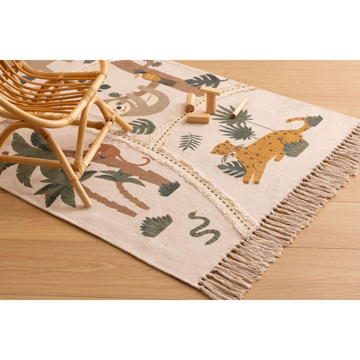 ATMOSPHERA Tapis enfant en coton Jungle - 100 x 150 cm