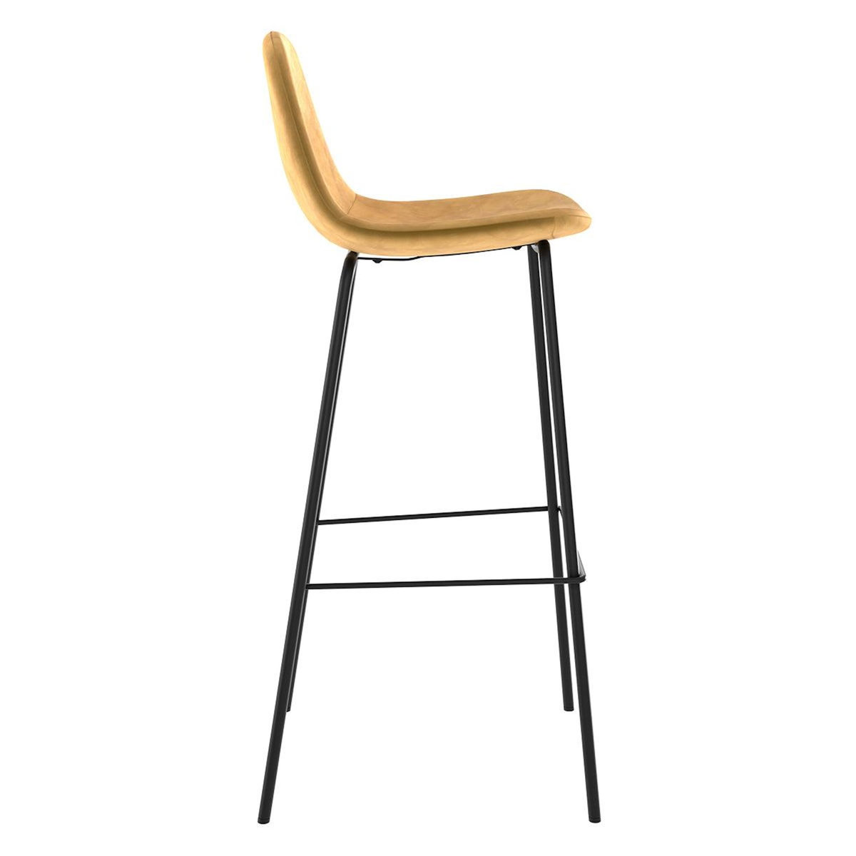 Rendez vous déco Lot de 2 chaises de bar en velours jaune 75 cm - Henrik