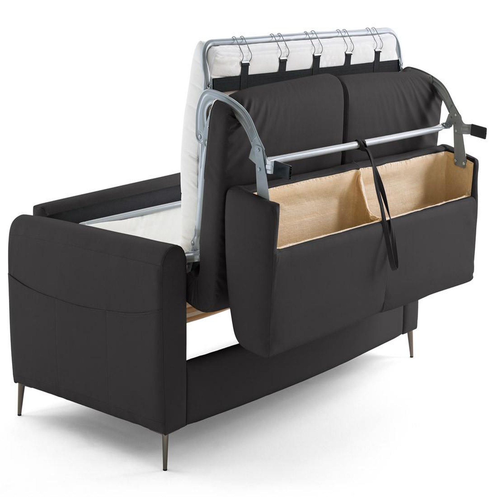 Voir la diapositive 6 : LISA DESIGN Owen - canapé 3 places convertible express couchage quotidien 140 cm matelas 12 cm en simili