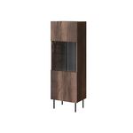BEST MOBILIER Franco - vitrine - effet bois - 1 porte - 183 cm. Coloris disponibles : Marron
