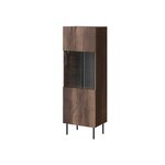 BEST MOBILIER Franco - vitrine - effet bois - 1 porte - 183 cm. Coloris disponibles : Marron