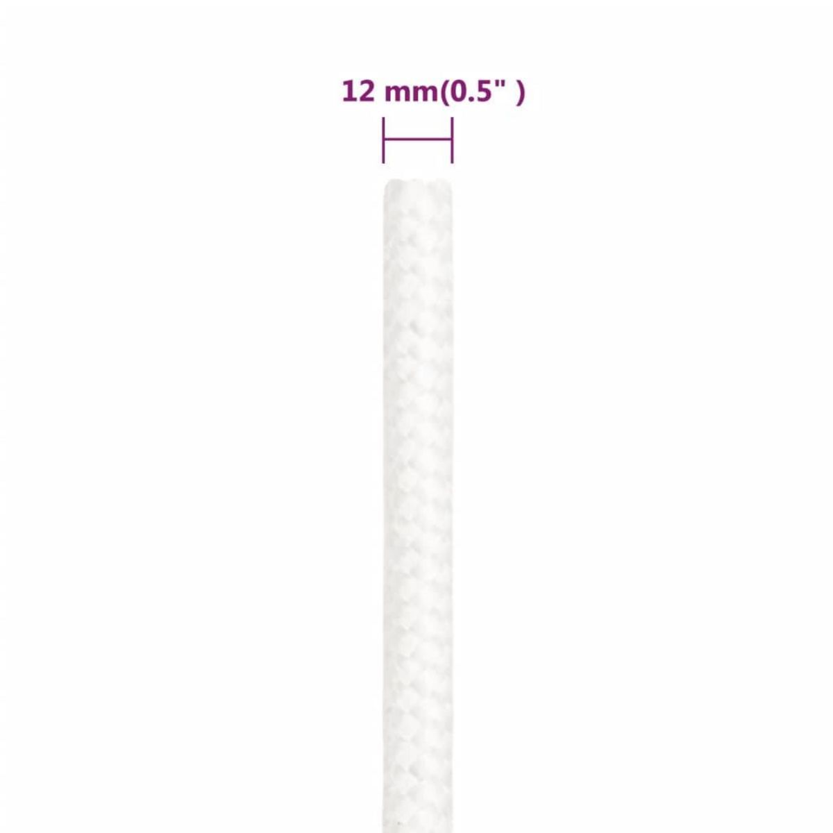 VIDAXL Corde de bateau Blanc complet 12 mm 25 m Polypropylene