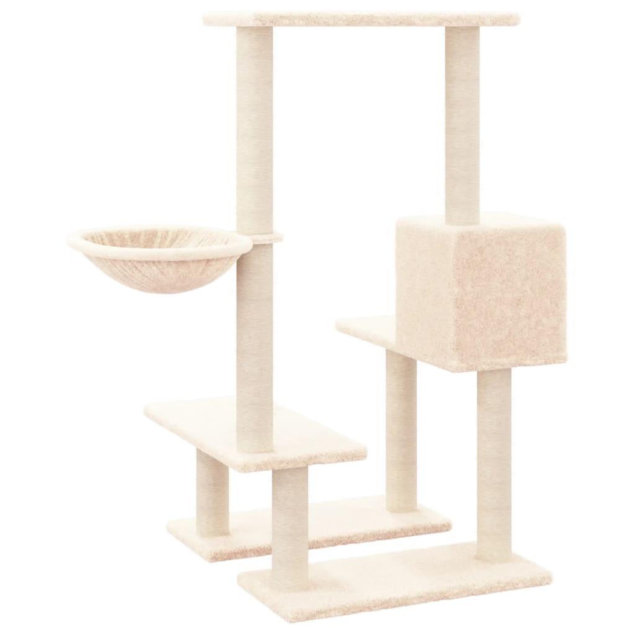 Voir la diapositive 5 : VIDAXL Arbre a chat avec griffoirs en sisal Creme 94,5 cm