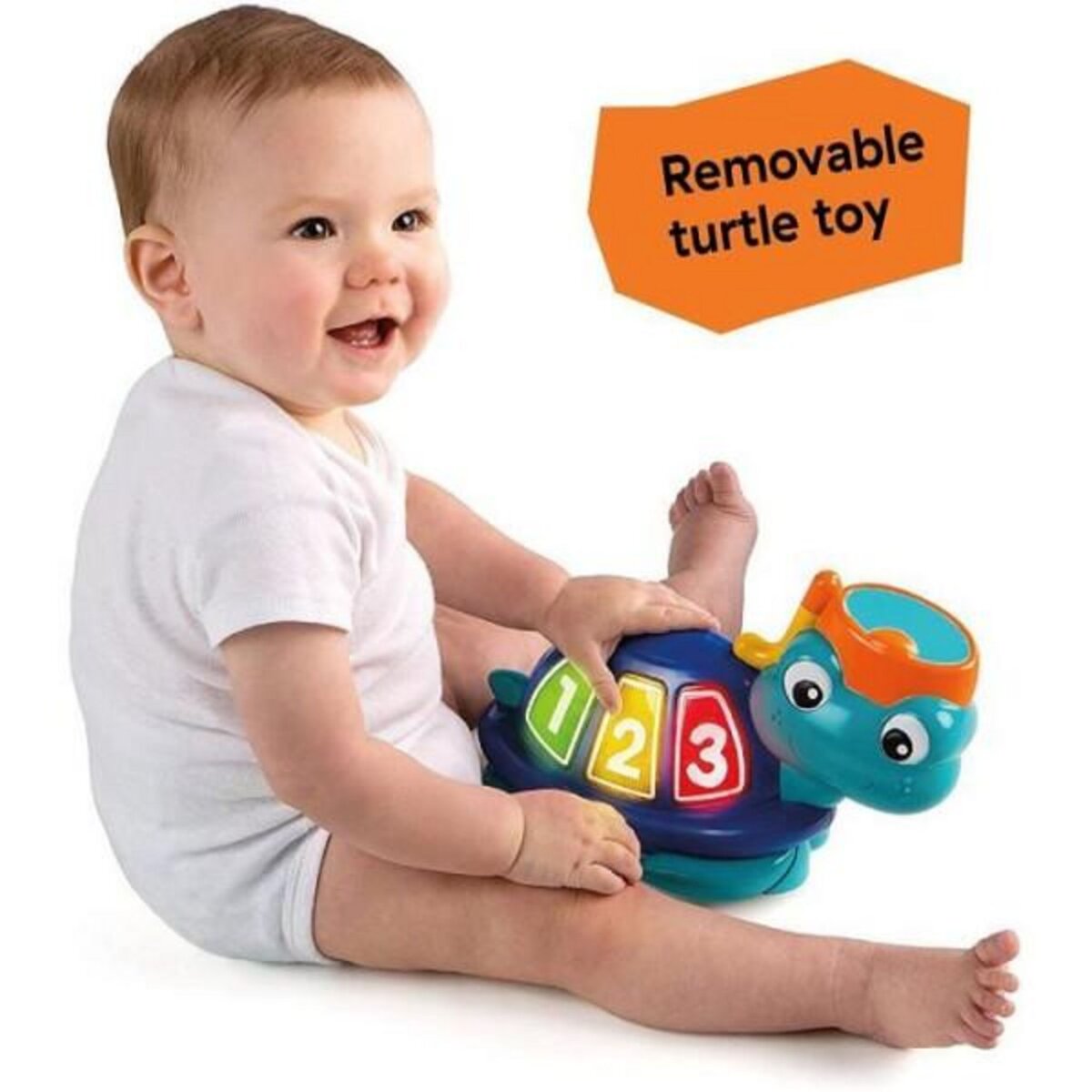 BABY EINSTEIN BABY EINSTEIN Aire d'éveil bébé multi-jouets, siege a rebonds, pivotant 360° - Neptune - Jouet tortue amovible,13 jeux multi