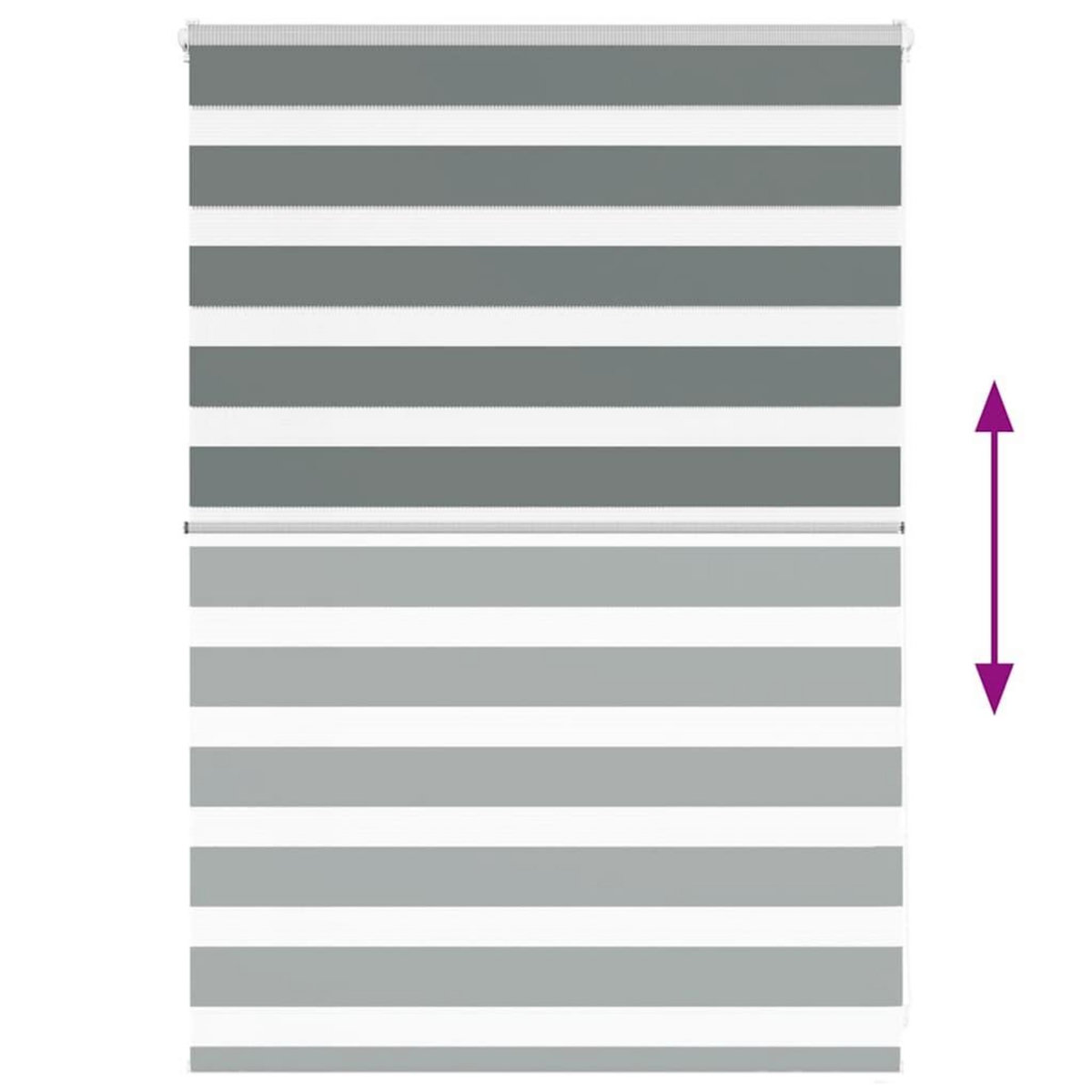 VIDAXL Store zebre gris fonce largeur du tissu 105,9 cm polyester