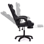 Voir la diapositive 3 : ID MARKET Fauteuil de gaming LED LUC avec repose-pied, coussin de tête et support lombaire noir et gris