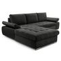 Voir la diapositive 6 : BEST MOBILIER Bianca - canapé d'angle gauche 4 places convertible avec coffre en tissu texturé