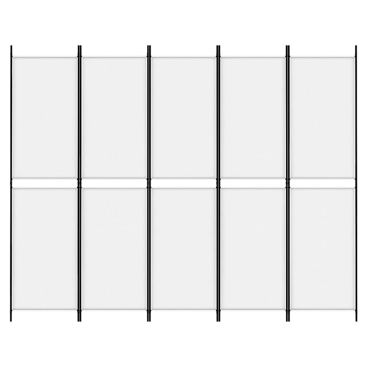 VIDAXL Cloison de separation 5 panneaux Blanc 250x200 cm Tissu