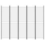 Voir la diapositive 3 : VIDAXL Cloison de separation 5 panneaux Blanc 250x200 cm Tissu