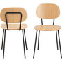 Voir la diapositive 4 : TOILINUX Lot de 2 chaises Daphné en bois et métal - Beige et noir