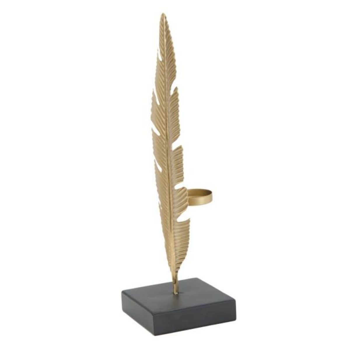 Paris Prix Plume Déco en Métal  Bougeoir  34cm Or