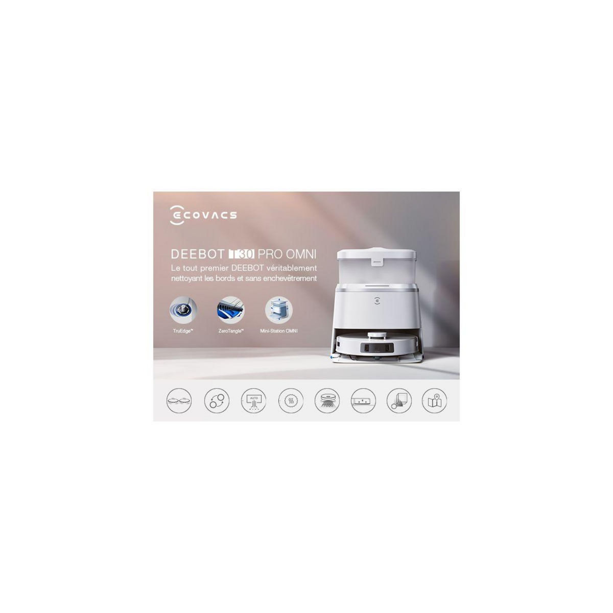 ECOVACS Robot Aspirateur Laveur Deebot T30 Pro Omni