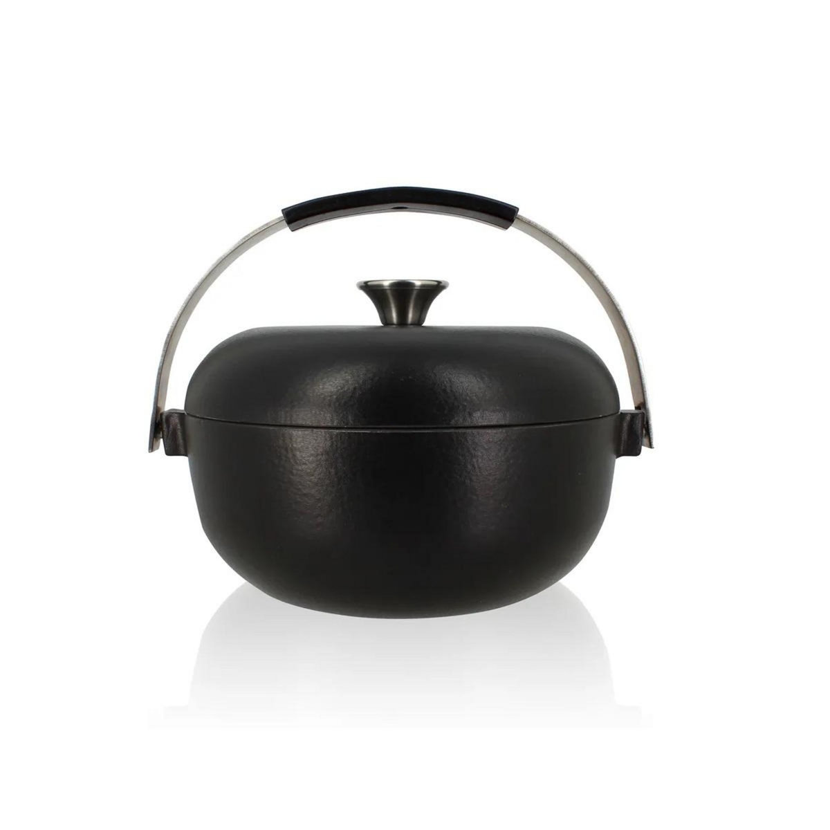 Ogo Cocotte ronde en fonte avec émail 24cm noir - 7930205