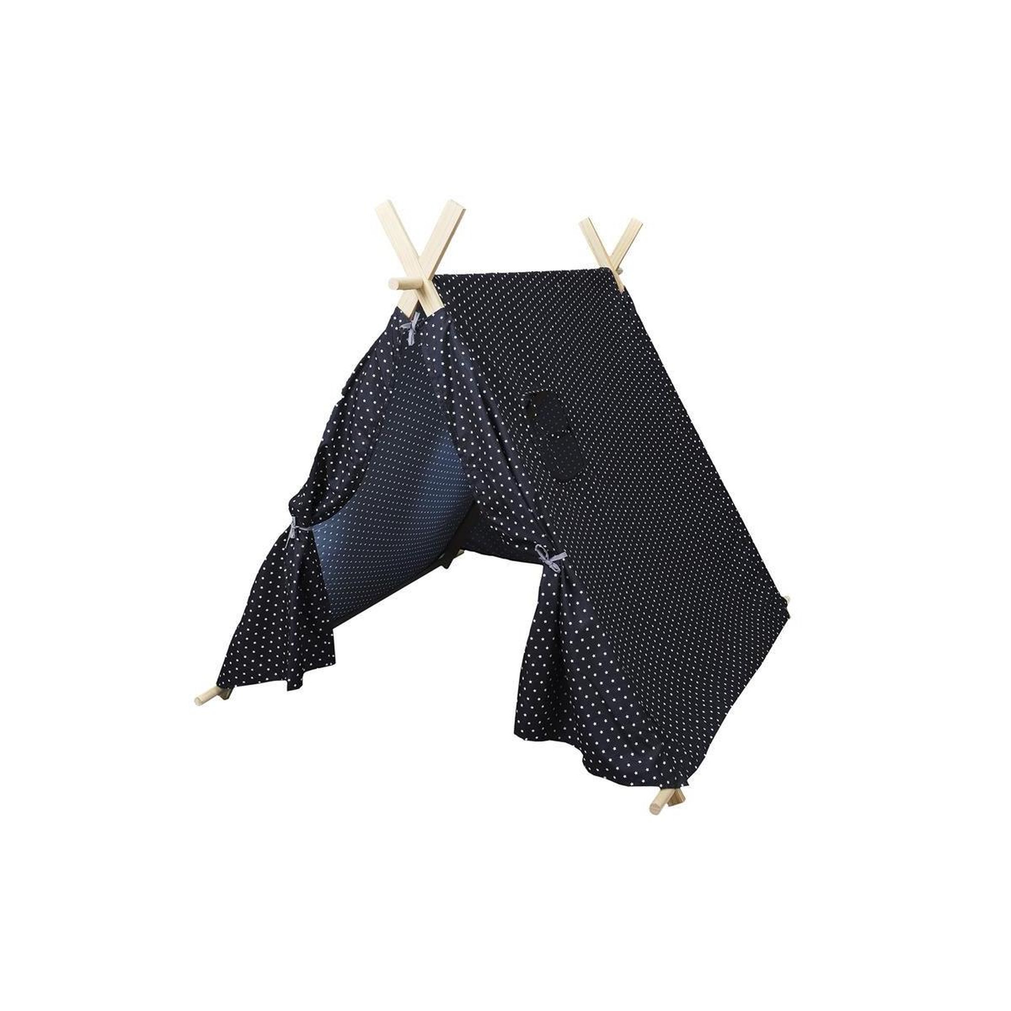 Voir la diapositive 2 : HOME DECO KIDS Tente pour enfant  havre de paix  116cm bleu foncé