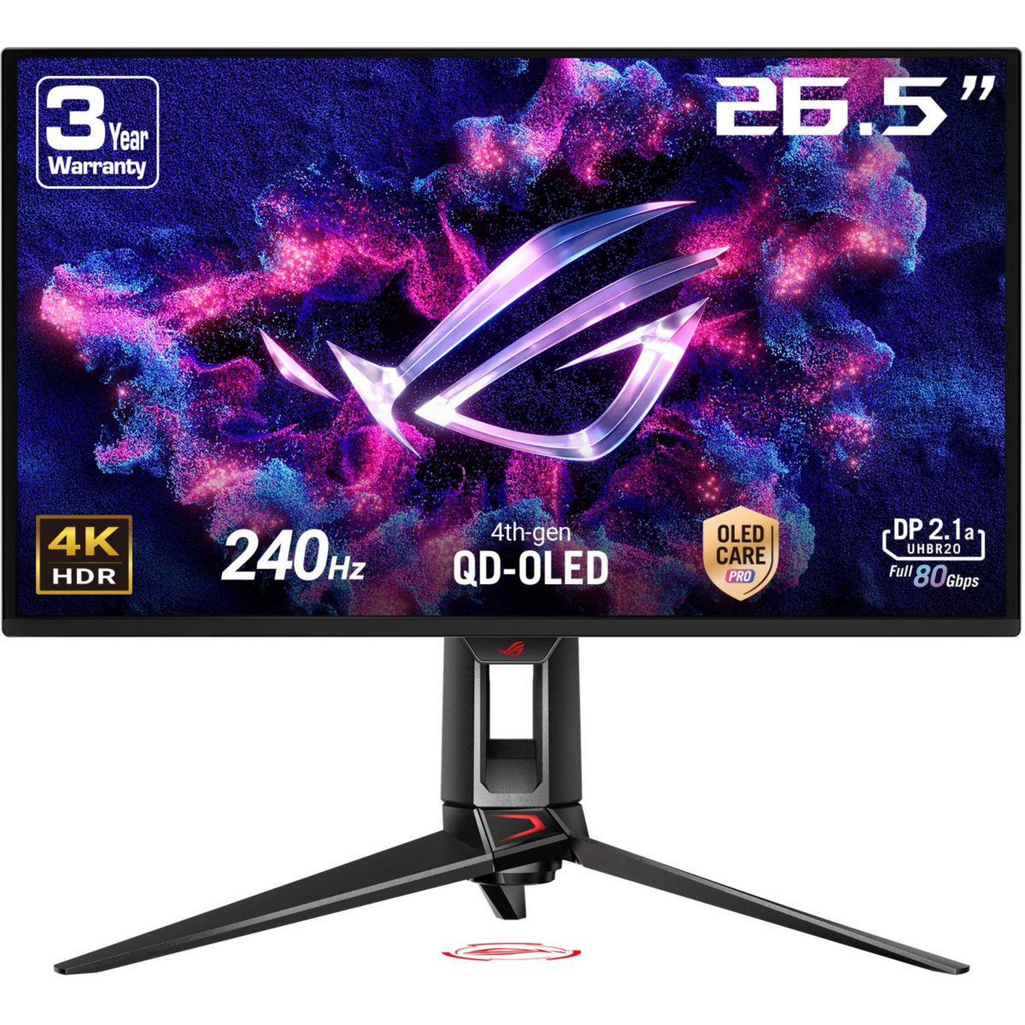 asus ecran pc gamer pg27ucdm 27 4k 240hz qd-oled hdr10+ hdmi 2.1 usb-c 90w