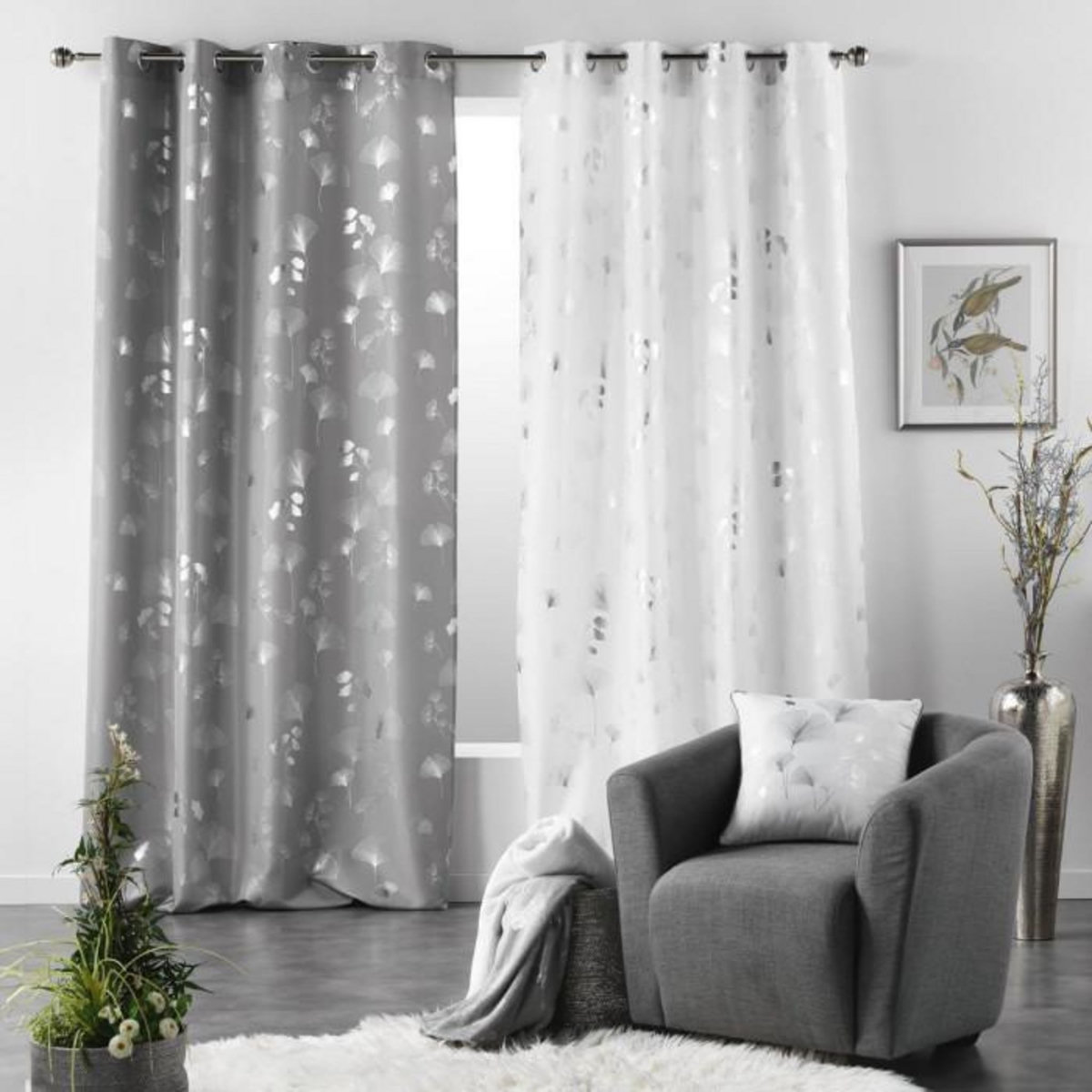 Paris Prix Rideau Déco à Œillets  Bloomy  140x280cm Blanc