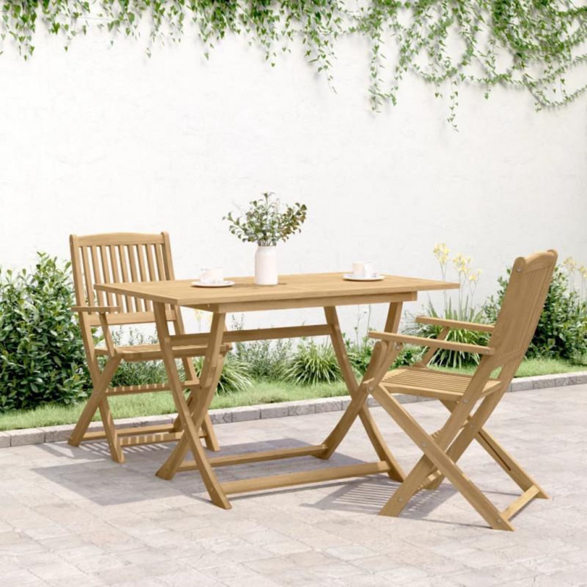 VIDAXL Table pliable de jardin 120x70x75 cm bois d acacia solide