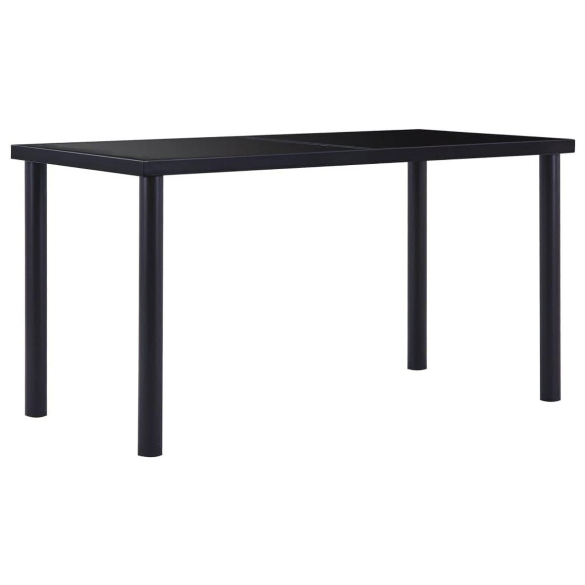 VIDAXL Table de salle a manger Noir 140x70x75 cm Verre trempe