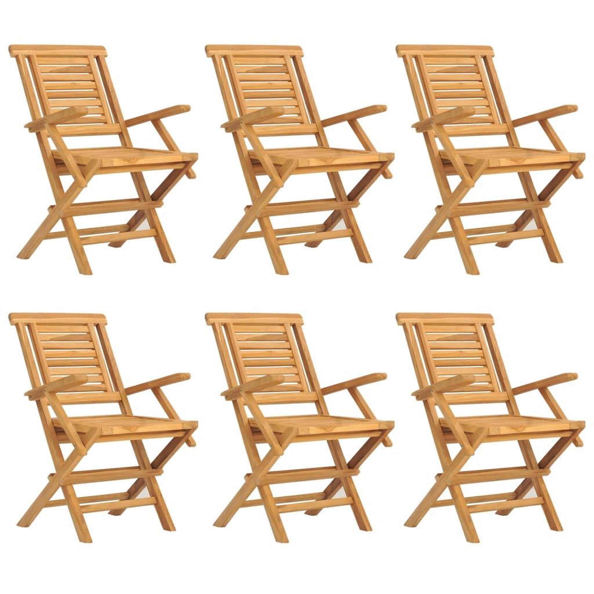 Voir la diapositive 2 : VIDAXL Chaises de jardin pliantes lot de 6 56x63x90cm bois massif teck