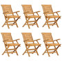Voir la diapositive 2 : VIDAXL Chaises de jardin pliantes lot de 6 56x63x90cm bois massif teck