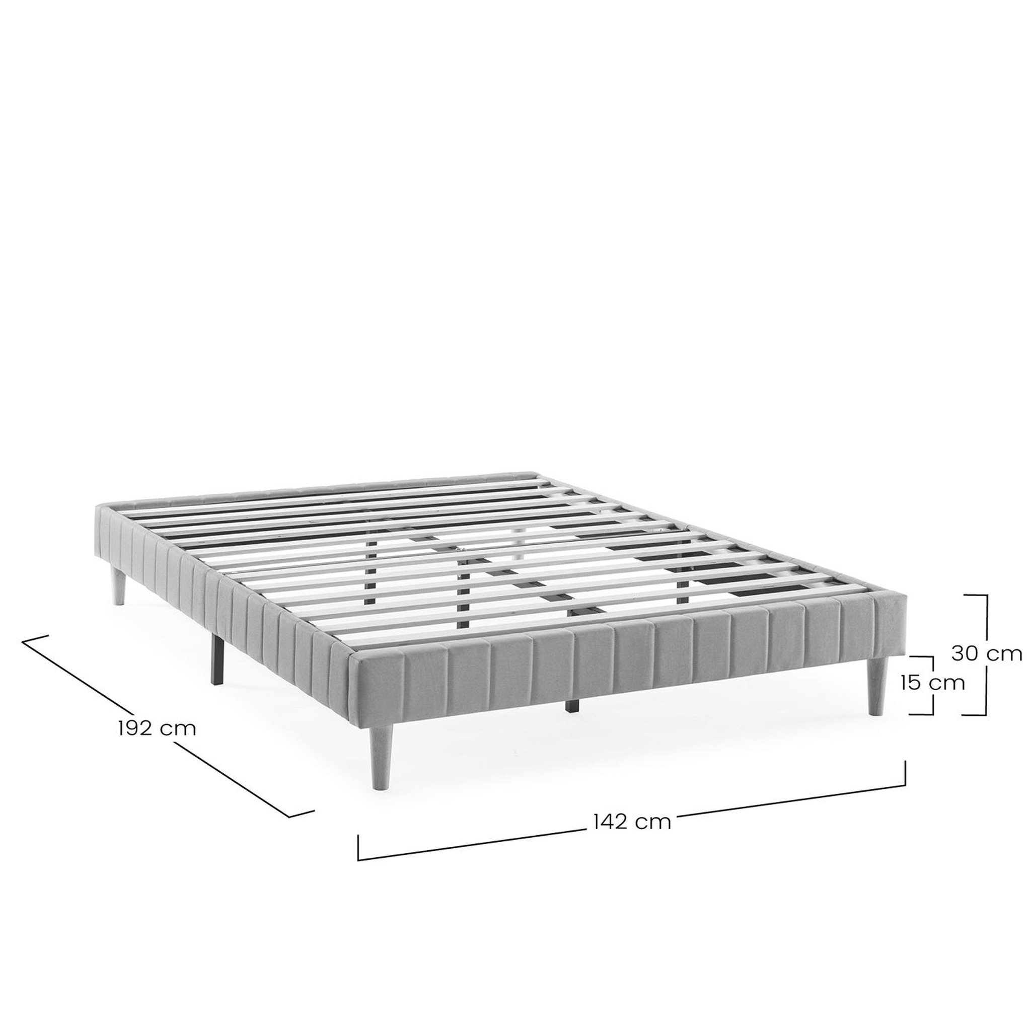 Voir la diapositive 4 : VS VENTA-STOCK Base rembourrée Eris 140x190 cm Gris foncé