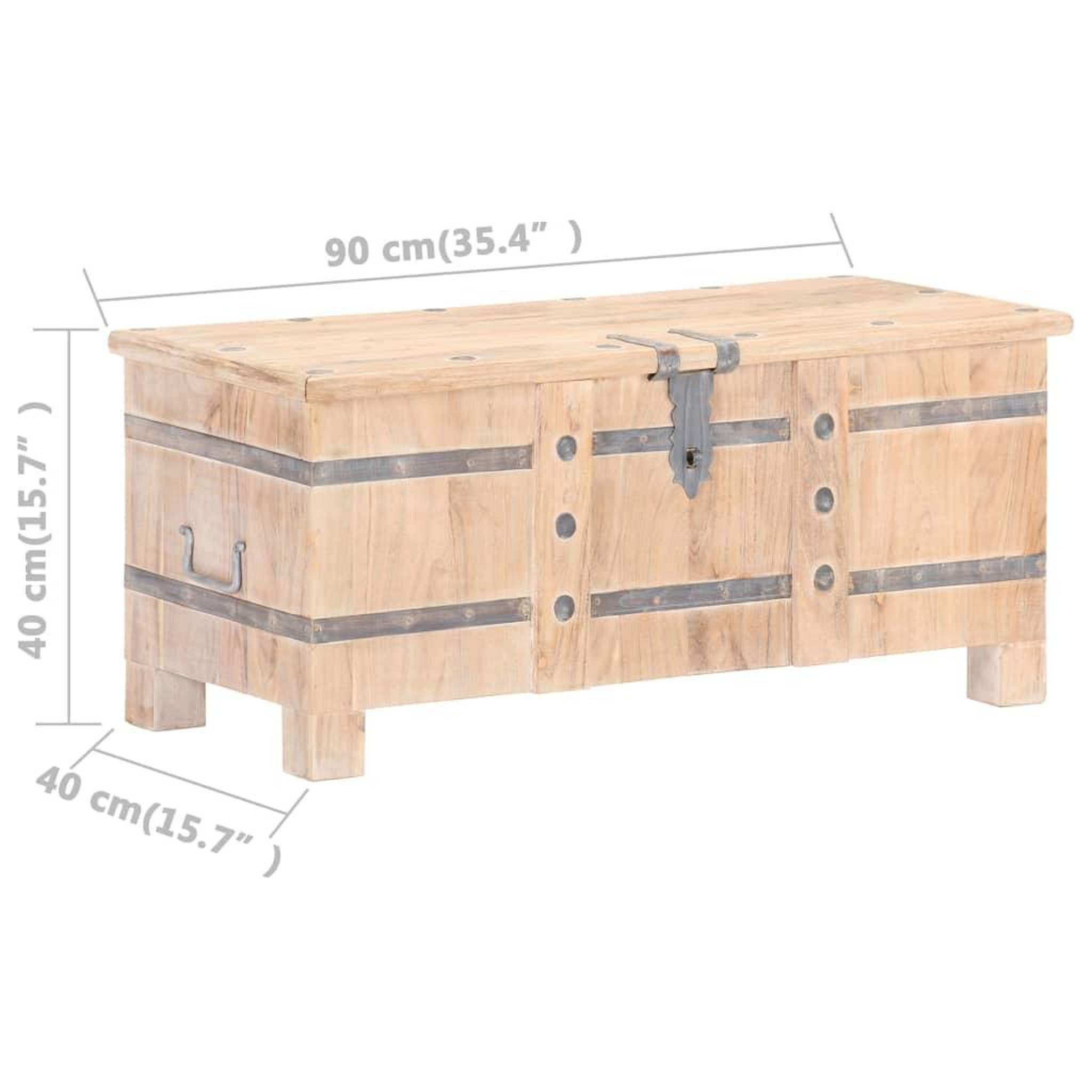 Voir la diapositive 6 : VIDAXL Coffre 90x40x40 cm Bois d'acacia solide