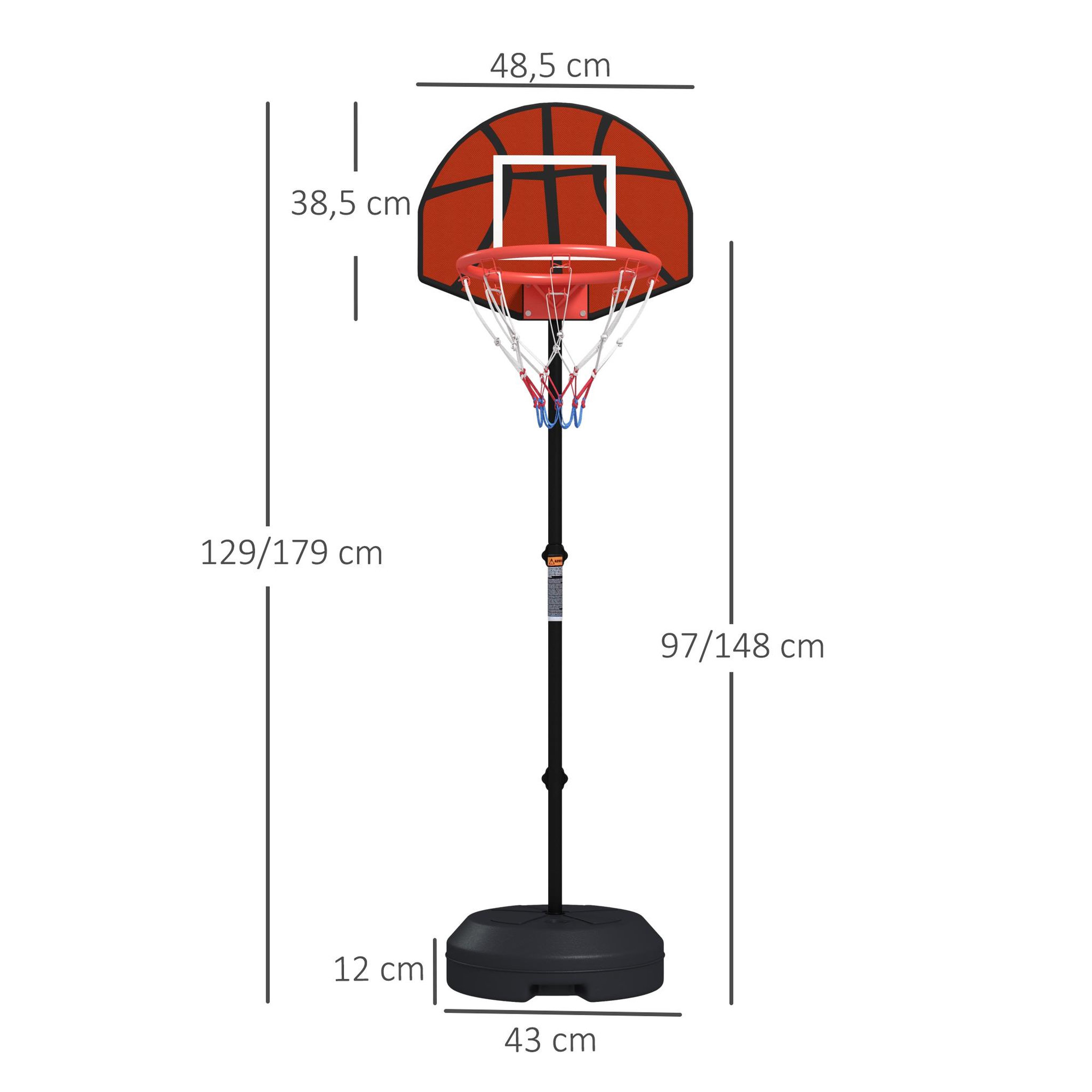 Voir la diapositive 3 : HOMCOM Support panier de basket-ball jeu de 6 fléchettes magnétiques 2 en 1