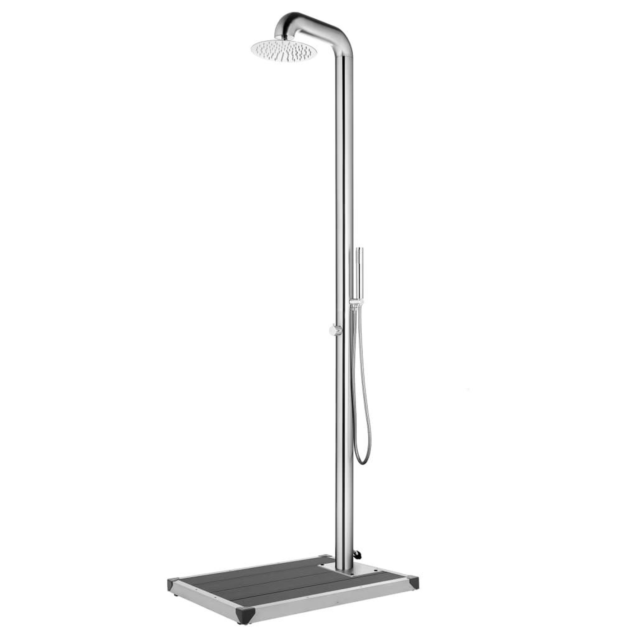 Voir la diapositive 1 : VIDAXL Douche de jardin avec base gris 230 cm Acier inoxydable