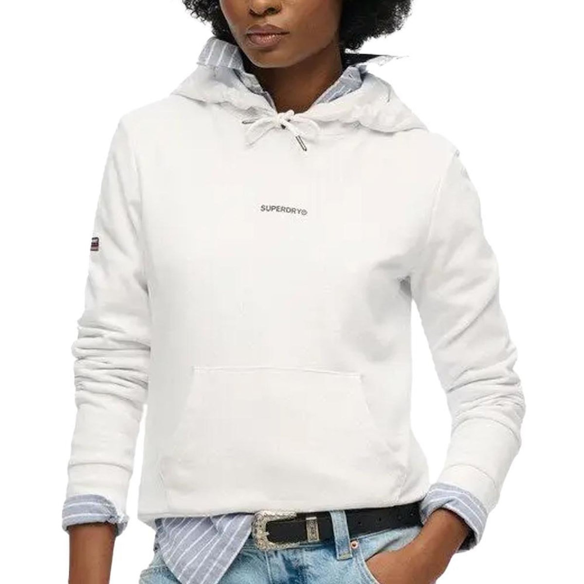 SUPERDRY Sweat à Capuche Blanc Femme Superdry Plain Hood