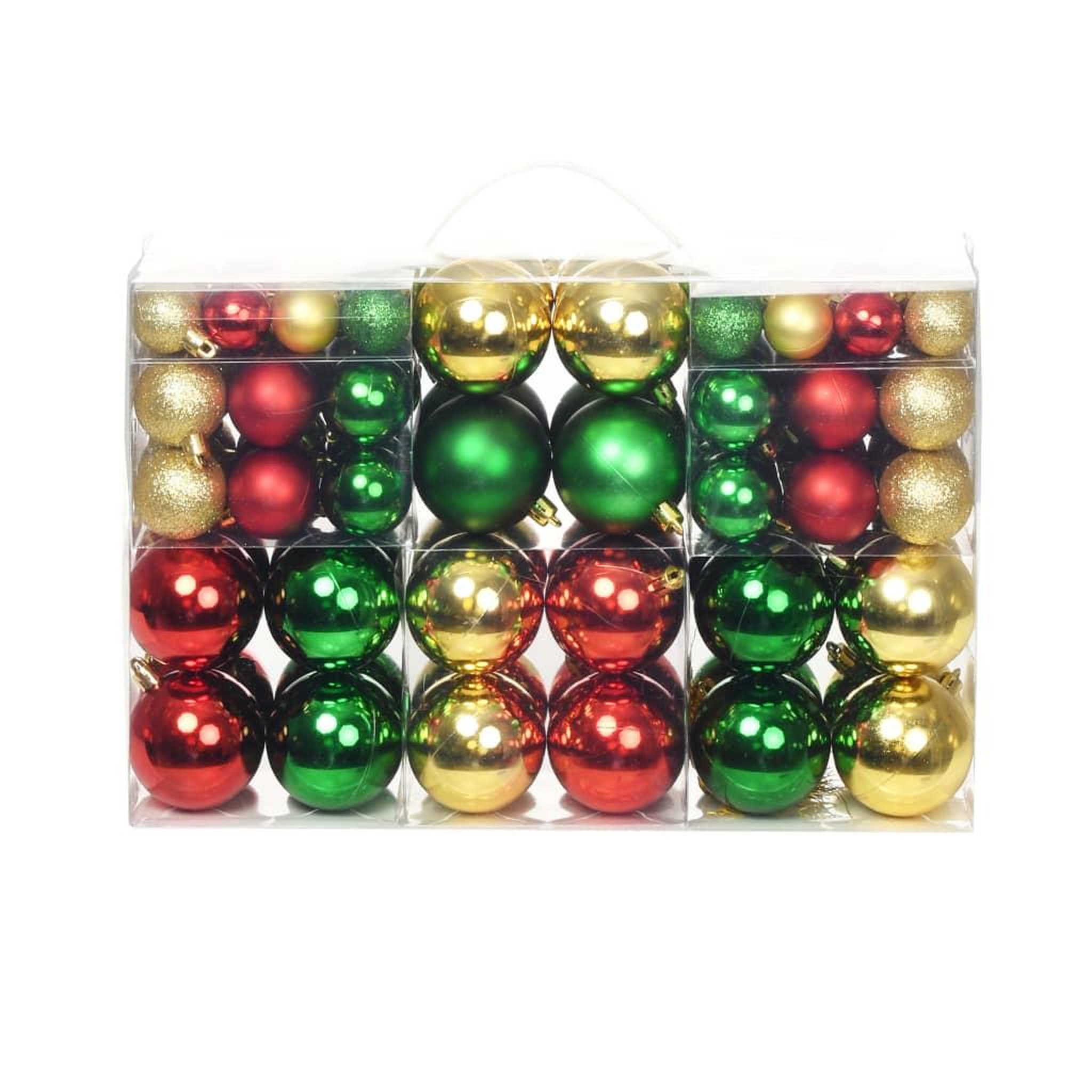 VIDAXL Boules de noël 100 pcs rouge/dore/vert