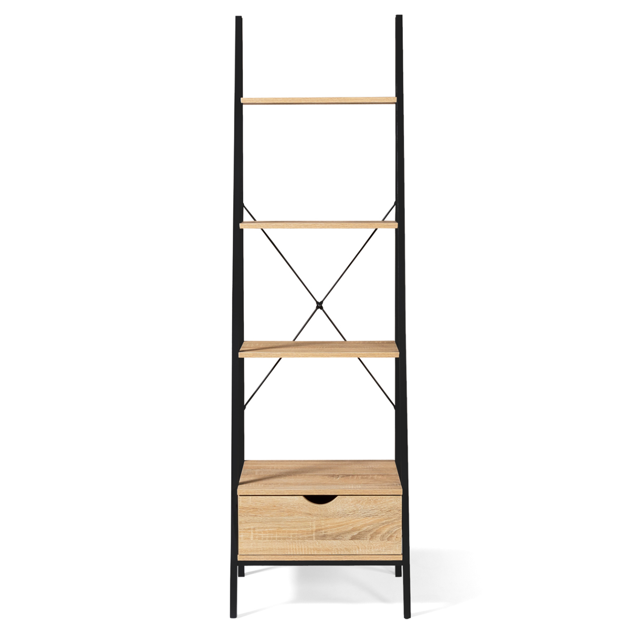 Voir la diapositive 5 : ID MARKET Etagère échelle 4 niveaux avec tiroir detroit design industriel