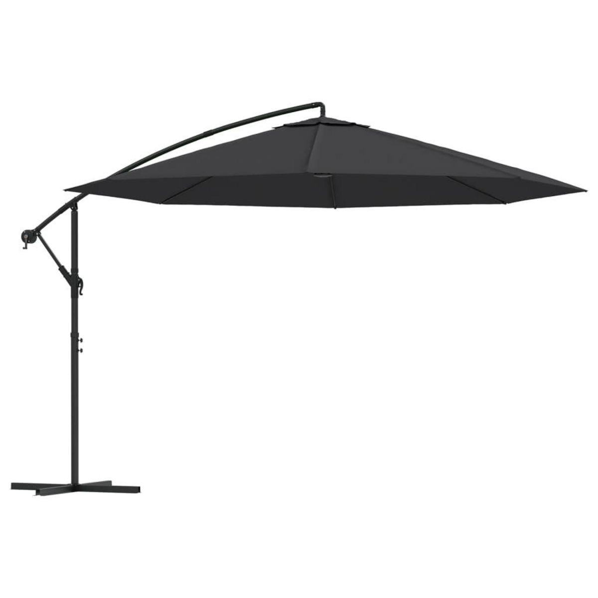 VIDAXL Parasol de jardin en porte-a-faux avec mat en aluminium noir