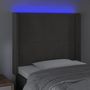 Voir la diapositive 4 : VIDAXL Tete de lit a LED Gris fonce 103x16x118/128 cm Velours