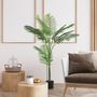 Voir la diapositive 2 : HOMCOM Plante artificielle intérieure palmier Areca H.150cm 11 feuilles grand réalisme PE vert