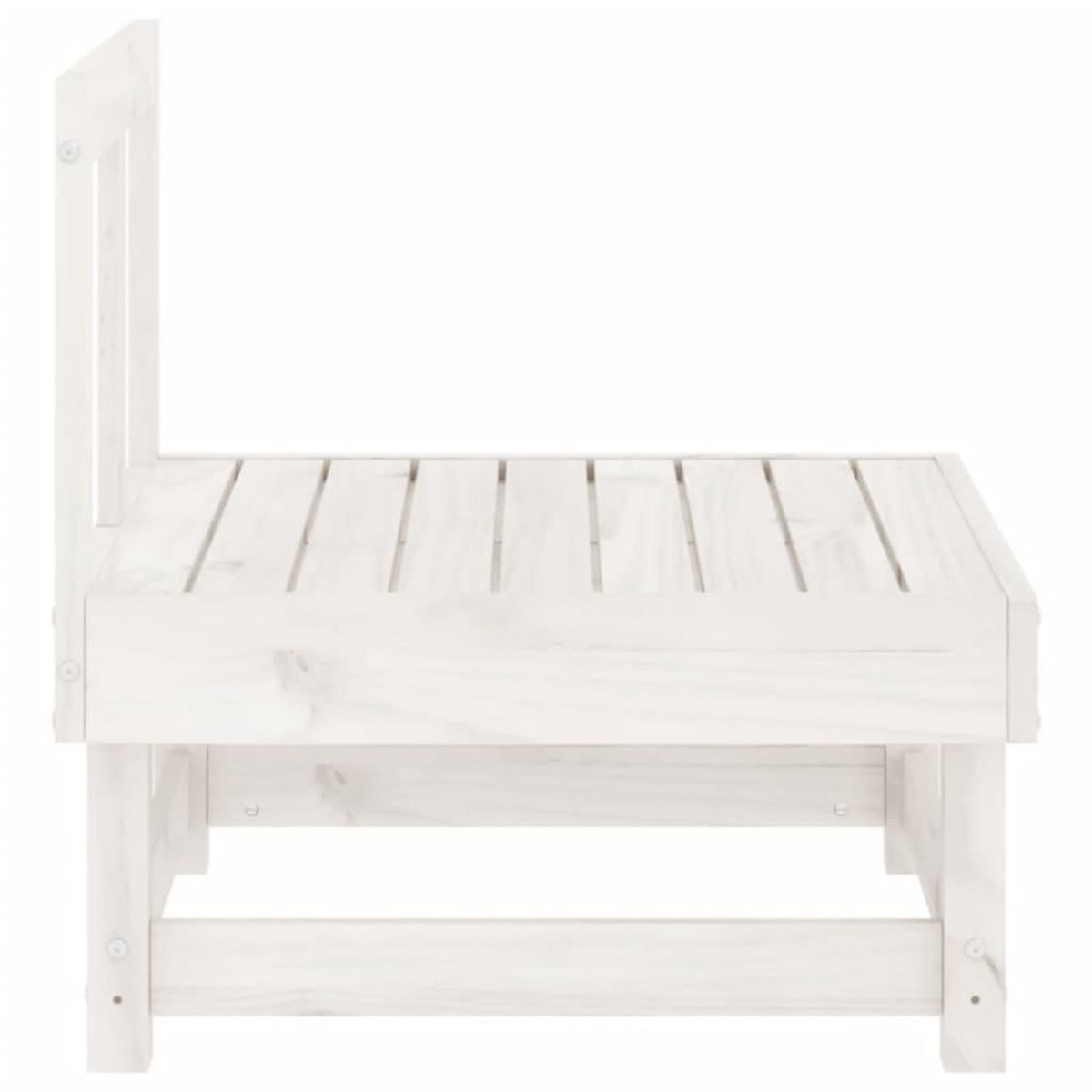 VIDAXL Canape central de jardin blanc bois de pin massif