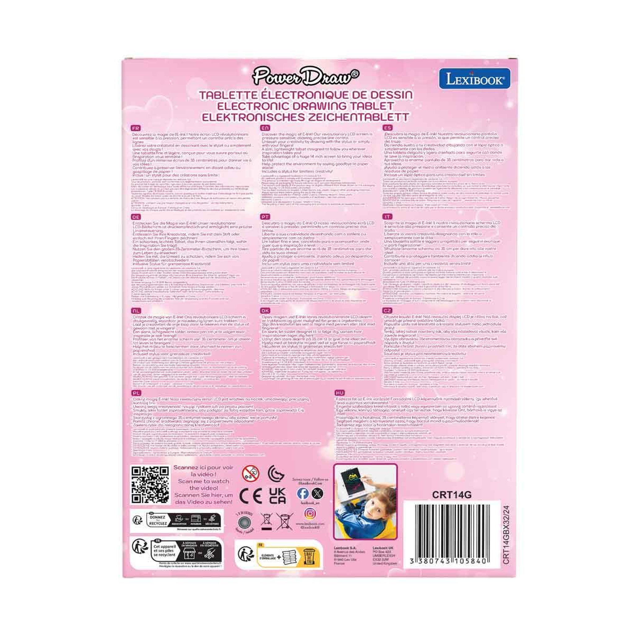 Voir la diapositive 4 : Lexibook Tablette à Dessins e-ink multicolore