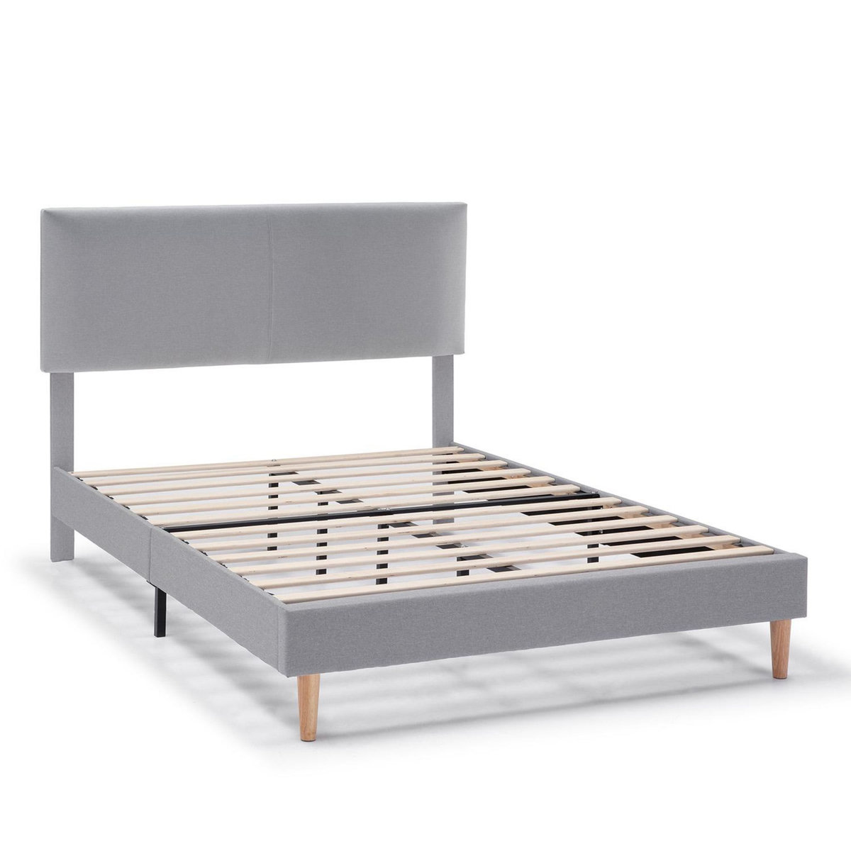 VS VENTA-STOCK Cadre de lit rembourré Lauren 30 cm, 140 x 190 cm, Gris clair