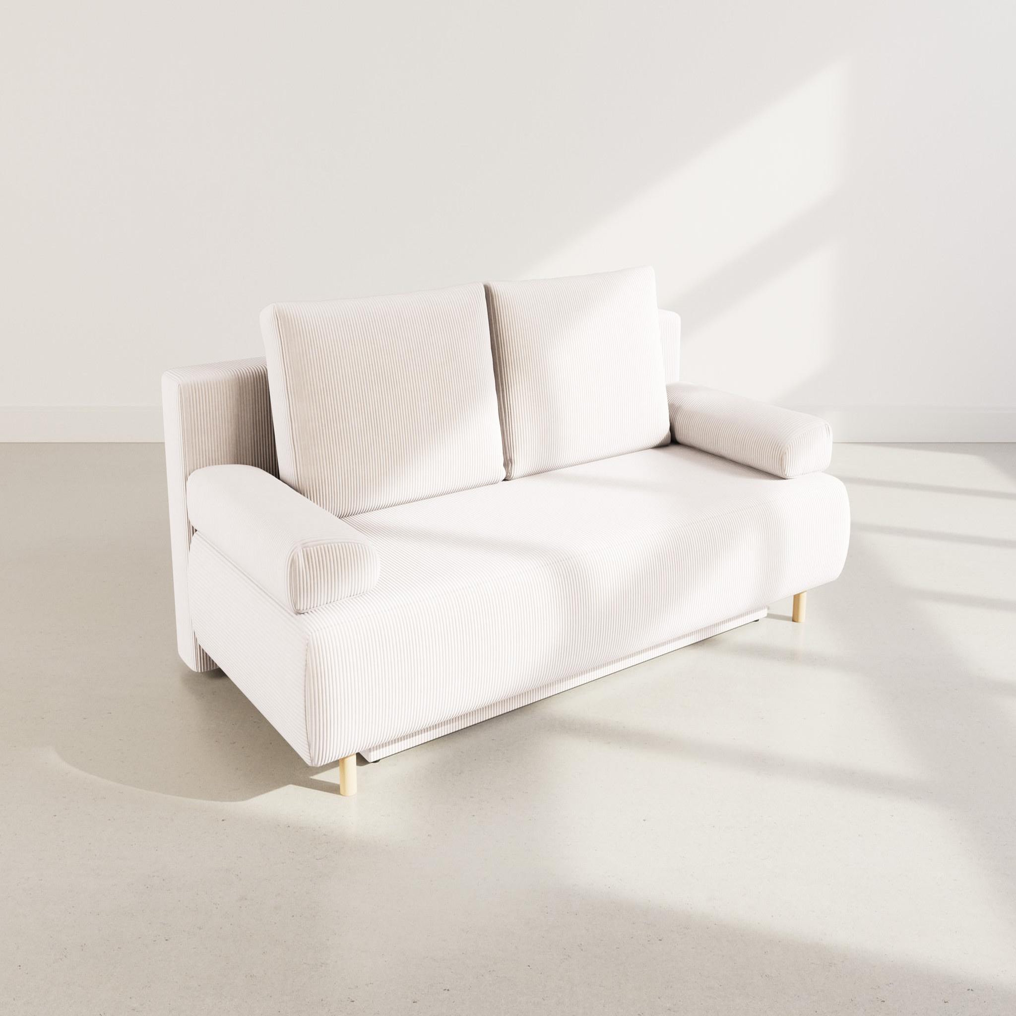 Voir la diapositive 6 : BEST MOBILIER Sophie - canapé droit 3 places convertible avec coffre en velours côtelé